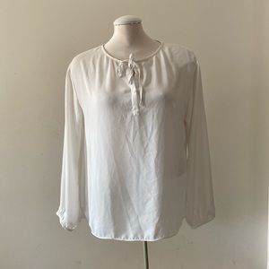Pink Martini white sheer flowy long sleeved blouse